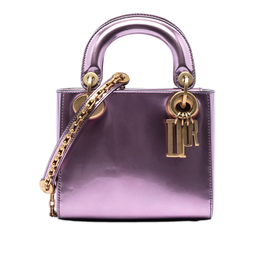 Pre-Loved Dior Mini Metallic Patent Lady Dior